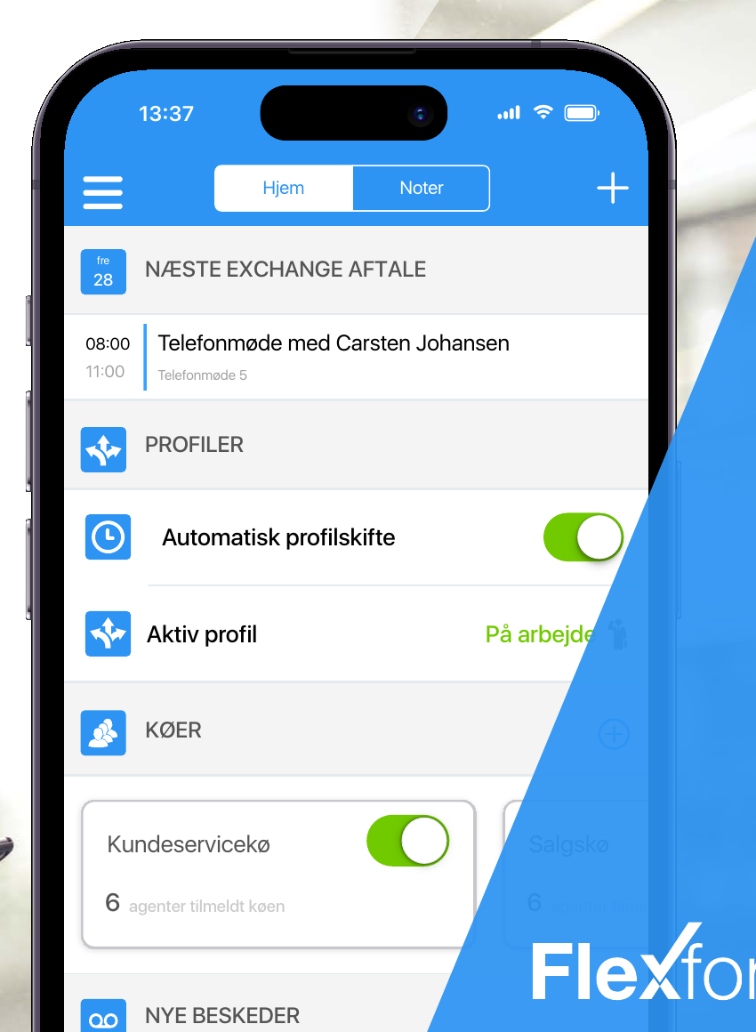 Myfone app fra Flexfone med overblik over virksomhedstelefoni